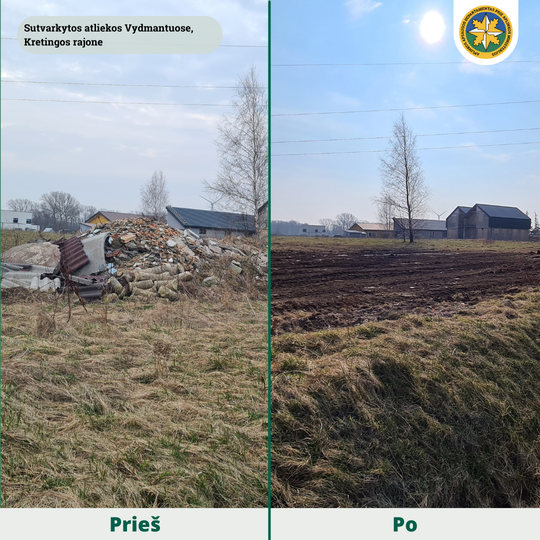 Sutvarkytos atliekos Vydmantuose, Kretingos rajone