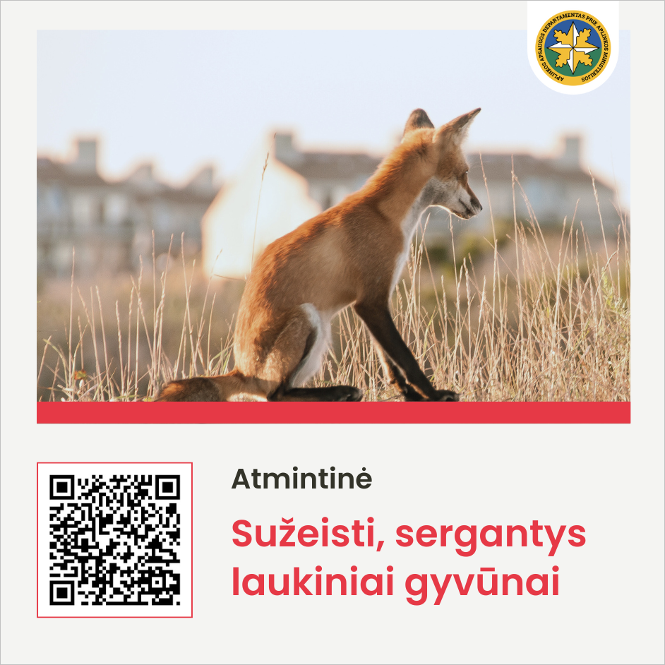 Sužeisti, sergantys laukiniai gyvūnai (atmintinės QR kodas)