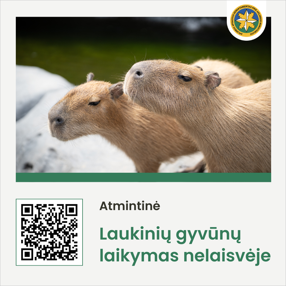 Atmintinės apie laukinių gyvūnų nelaisvėje laikymą QR kodas