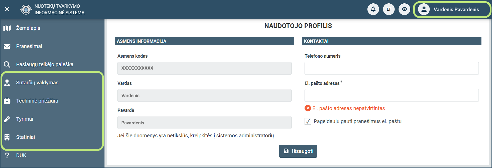 Prisijungimas (3 žingsnis)