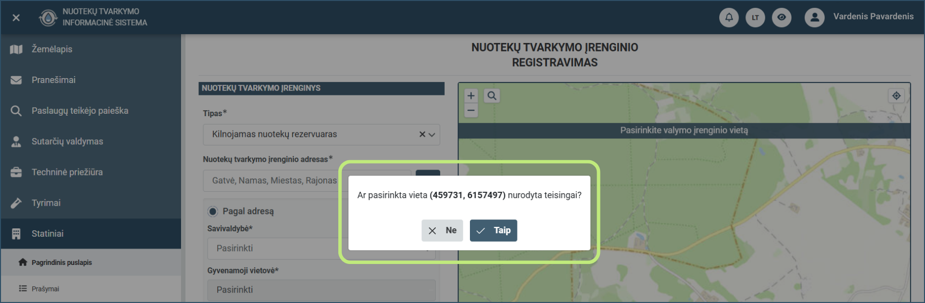 Įrenginio registravimas (1 žingsnis)